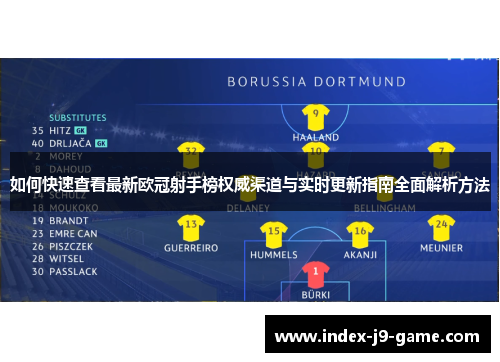 如何快速查看最新欧冠射手榜权威渠道与实时更新指南全面解析方法 如何快速查看最新欧冠射手榜权威渠道与实时更新指南全面解析方法